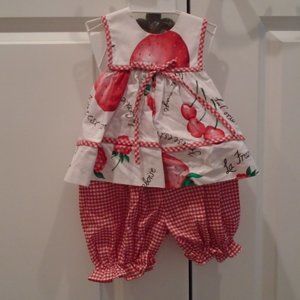 *EUC* Vintage 2pc set top + bloomer pants CUTE!